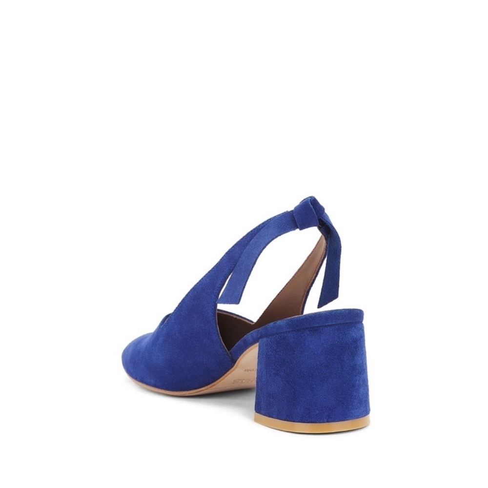 ALOHAS Blue Suede Slingback Heels - Picture 4 of 11